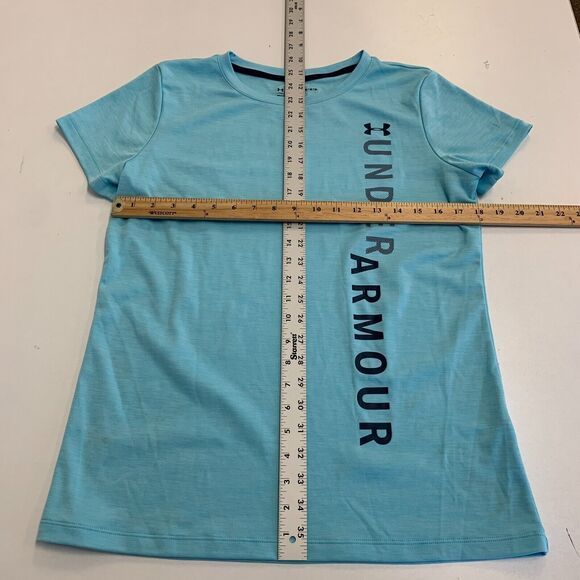 Under Armour Loose Tee Womens M Medium Blue Heatgear Short Sleeve Logo Shirt - Picture 7 of 14